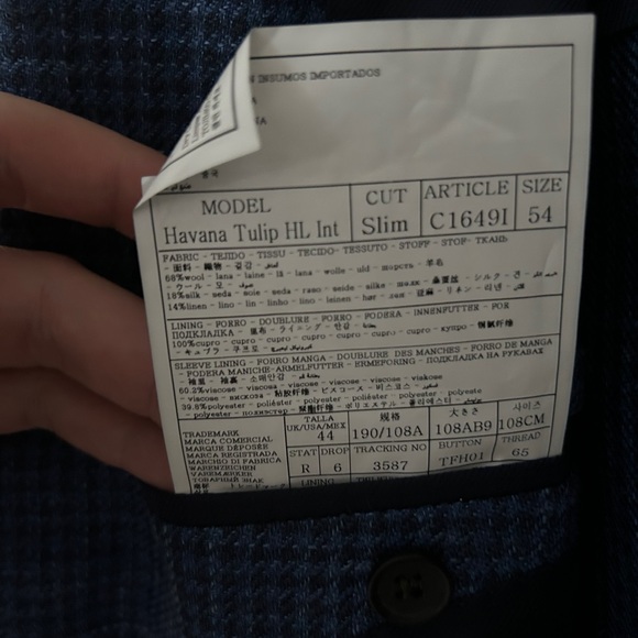 Suitsupply Mid Blue Check/Houndstooth Jacket size 44R - Picture 9 of 11